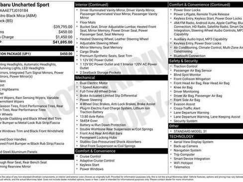 New 2026 Subaru Uncharted AWD w/ Protection Package image 1