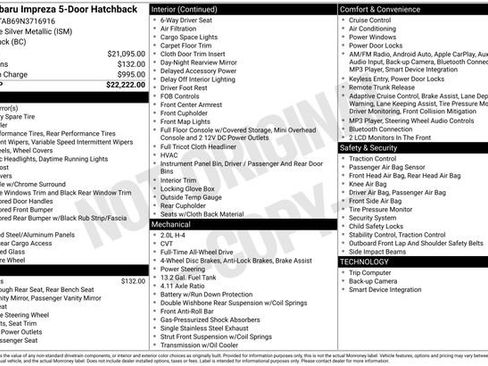 Used 2022 Subaru Impreza 2.0i image 5