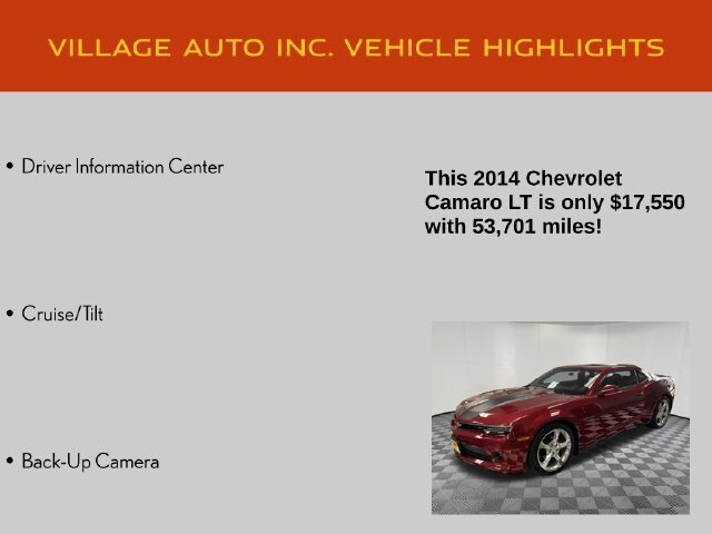 Used 2014 Chevrolet Camaro LT w/ RS Package RWD image 14