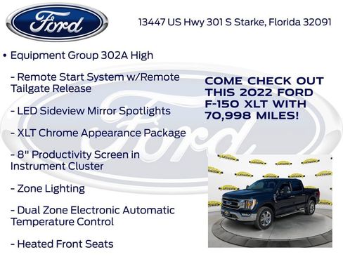 Certified 2022 Ford F150 XLT w/ Equipment Group 302A High image 22
