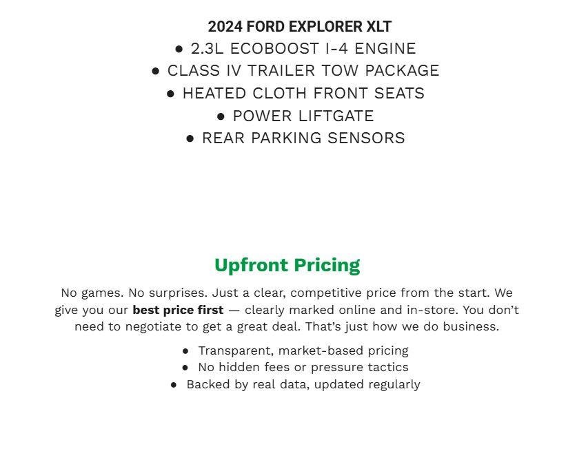 Certified 2024 Ford Explorer XLT w/ Class IV Trailer Tow Package AWD/4WD image 2