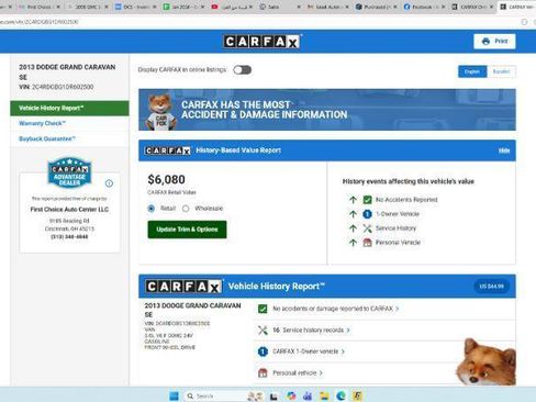 Used 2013 Dodge Grand Caravan SE image 2