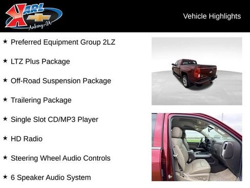 Used 2017 Chevrolet Silverado 1500 LTZ Z71 w/ LTZ Plus Package AWD/4WD image 2