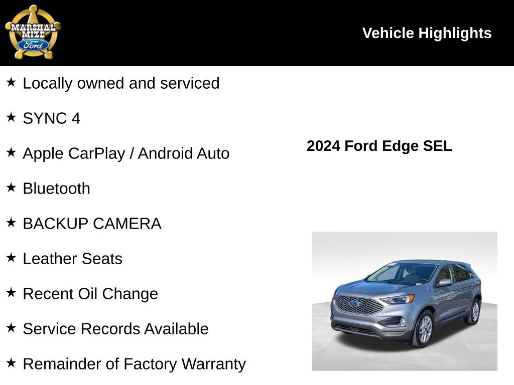 Certified 2024 Ford Edge SEL w/ Convenience Package AWD/4WD image 2