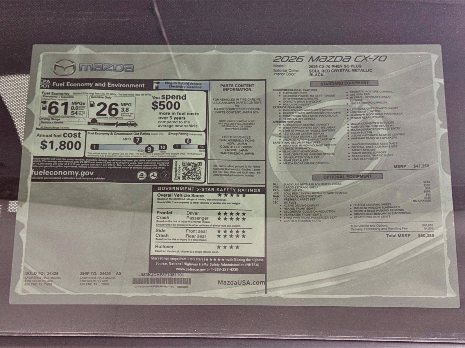 New 2026 MAZDA CX-70 SC AWD/4WD image 20