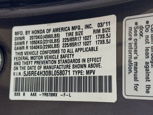 Used 2011 Honda CR-V LX image 12