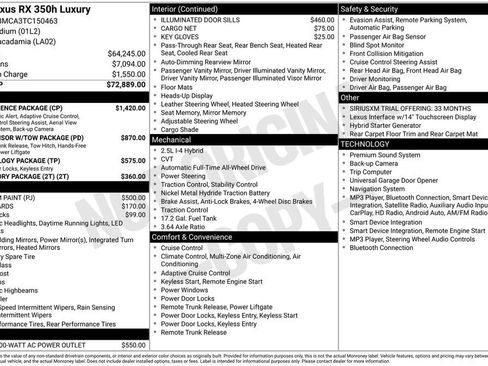 New 2026 Lexus RX 350 w/ Convenience Package AWD/4WD image 4