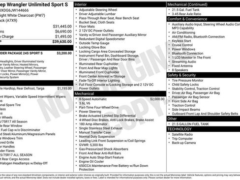 Used 2018 Jeep Wrangler Unlimited Sport S AWD/4WD image 6