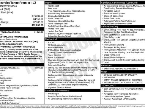 New 2026 Chevrolet Tahoe Premier w/ Sun And Tow Package image 26