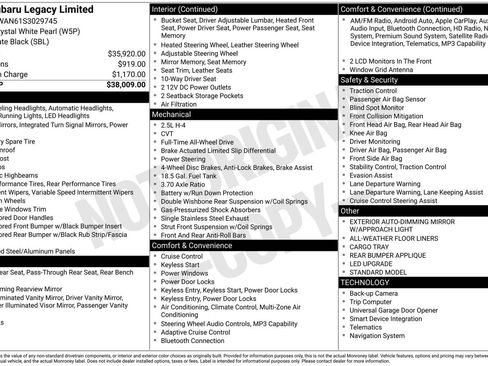 Certified 2025 Subaru Legacy Limited image 3