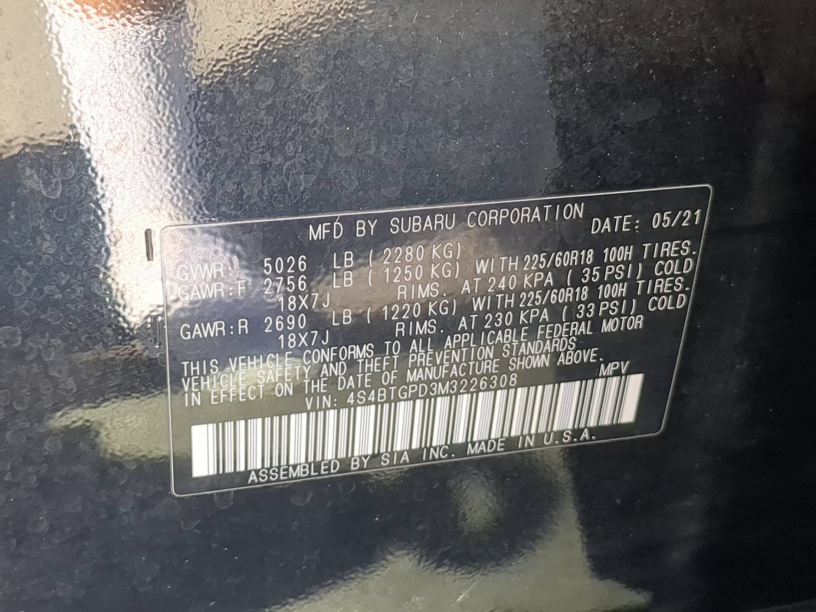 Certified 2021 Subaru Outback Touring XT AWD/4WD image 31