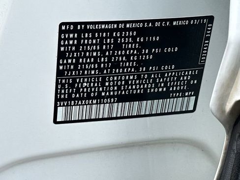 Used 2019 Volkswagen Tiguan S w/ Driver Assistance Package image 35