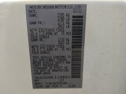 Used 2021 Nissan Murano Platinum w/ Cargo Package image 33