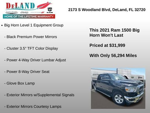Used 2021 RAM 1500 Big Horn RWD image 3
