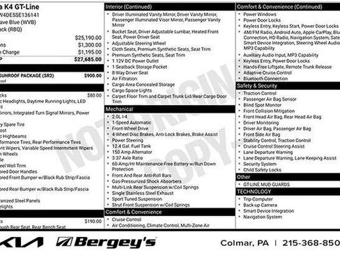 Used 2025 Kia K4 GT-Line w/ GT-Line Sunroof Package FWD image 29