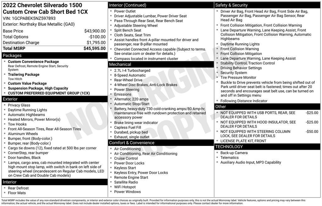 Used 2022 Chevrolet Silverado 1500 Custom RWD image 17