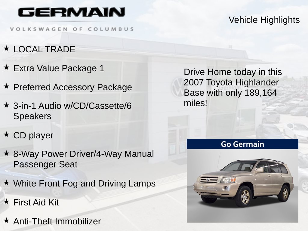 Used 2007 Toyota Highlander 4WD w/ Extra Vlaue Pkg #1 image 5