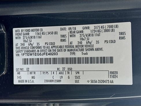 Used 2018 Ford F150 XLT w/ Equipment Group 302A Luxury image 37