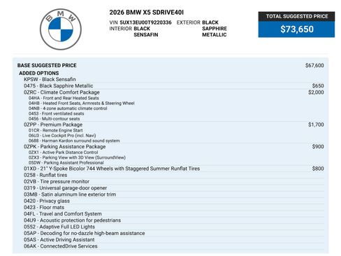 Used 2026 BMW X5 sDrive40i RWD image 83