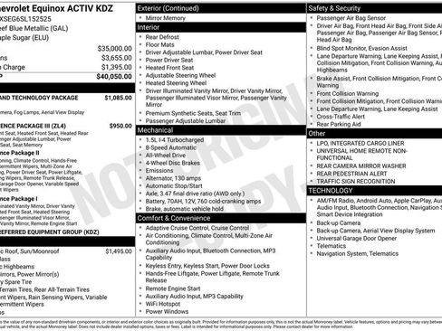 Used 2025 Chevrolet Equinox ACTIV w/ Safety and Technology Package AWD/4WD image 11