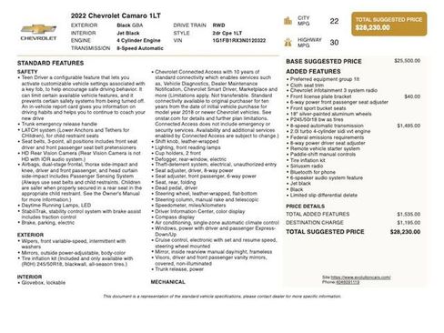Used 2022 Chevrolet Camaro LT RWD image 4