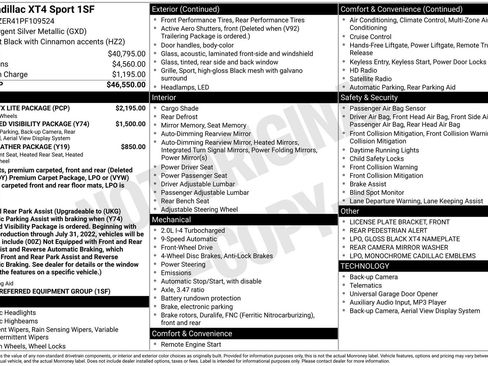 Used 2023 Cadillac XT4 Sport w/ LPO, Onyx Lite Package image 35