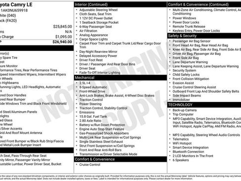 Used 2022 Toyota Camry LE image 2