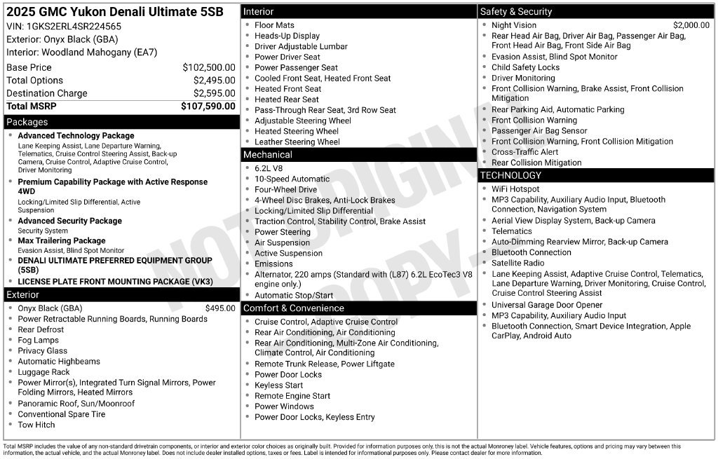 Certified 2025 GMC Yukon Denali Ultimate AWD/4WD image 50