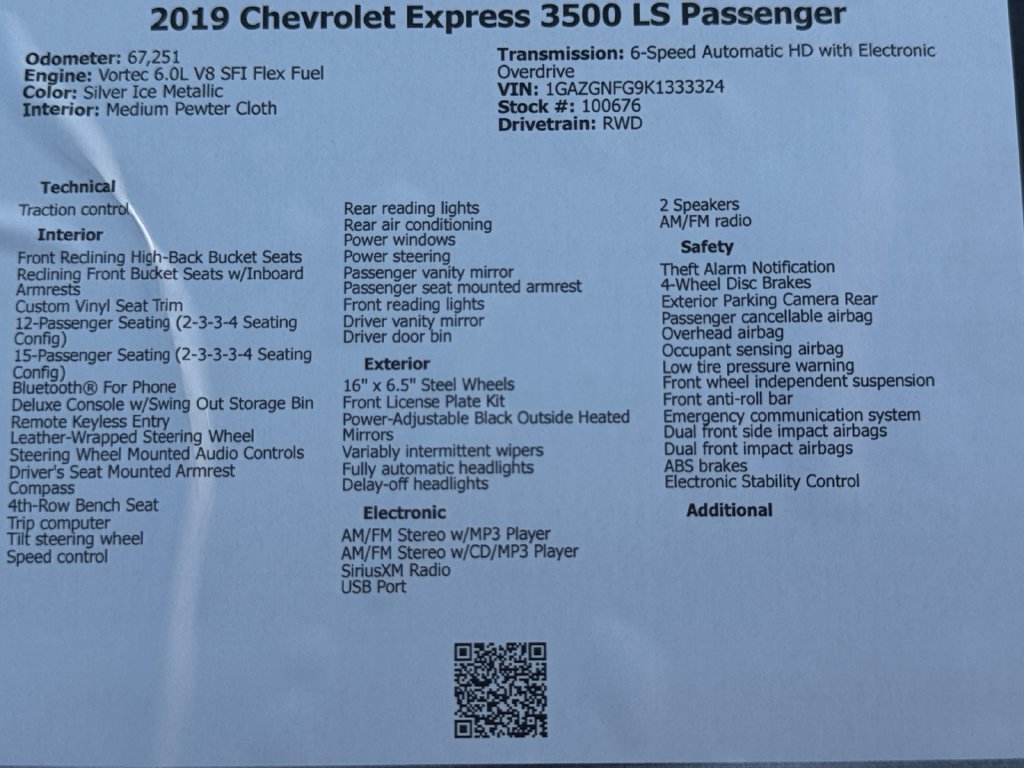 Used 2019 Chevrolet Express 3500 LS RWD image 49