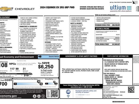 Used 2024 Chevrolet Equinox EV RS FWD image 2