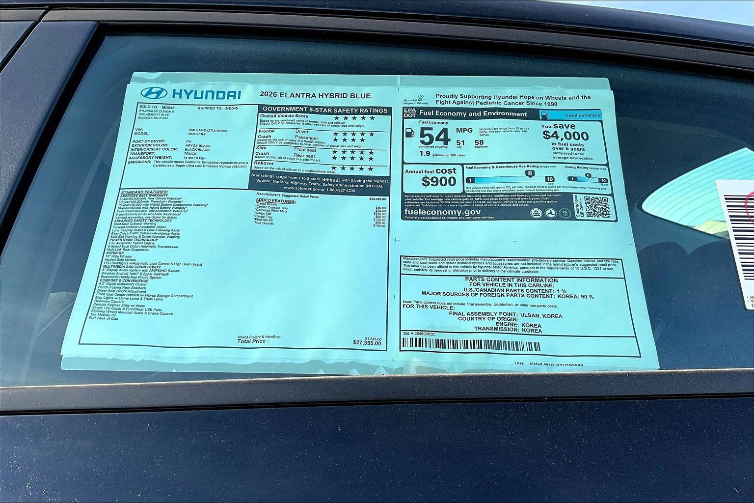 New 2026 Hyundai Elantra Hybrid FWD image 17