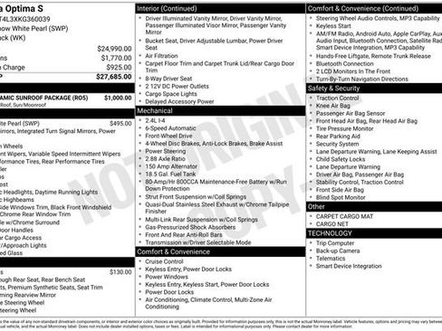 Used 2019 Kia Optima S w/ S Panoramic Sunroof Package image 15