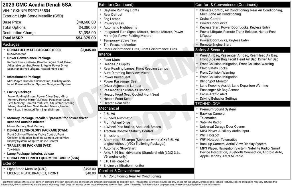Used 2023 GMC Acadia Denali w/ Denali Ultimate Package FWD image 53
