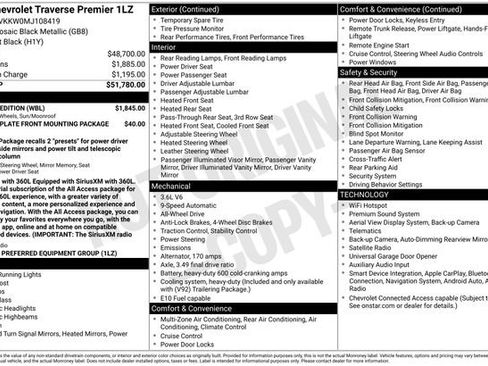 Used 2021 Chevrolet Traverse Premier w/ Redline Edition AWD/4WD image 43