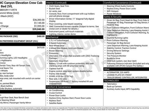 Used 2024 GMC Canyon Elevation w/ Trailering Package RWD image 72