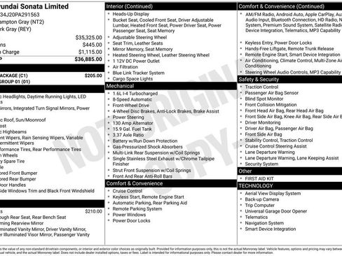 Used 2023 Hyundai Sonata Limited w/ Cargo Package FWD image 39