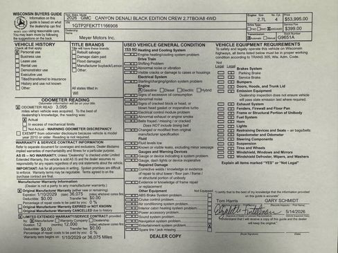 Certified 2026 GMC Canyon Denali w/ LPO, Denali Black Edition AWD/4WD image 28