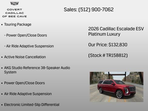 New 2026 Cadillac Escalade ESV Platinum Luxury w/ LPO, Floor Liner Package AWD/4WD image 30