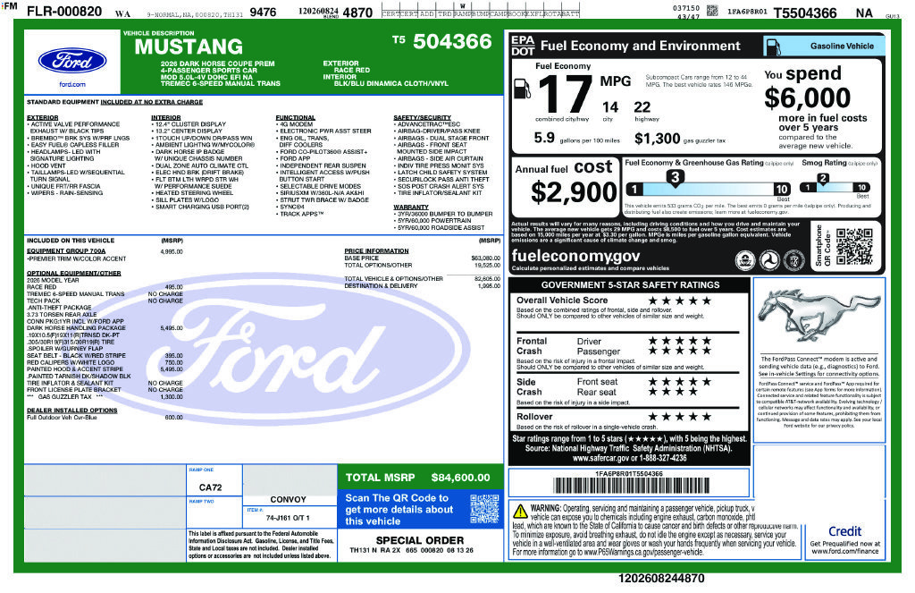 New 2026 Ford Mustang Dark Horse w/ Dark Horse Handlin Package RWD image 37