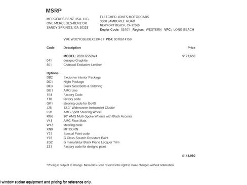 Certified 2020 Mercedes-Benz G 550 image 27