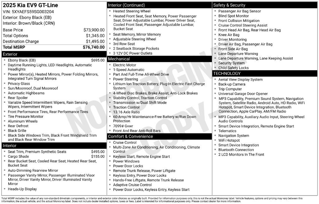 Certified 2025 Kia EV9 GT-Line AWD/4WD image 21