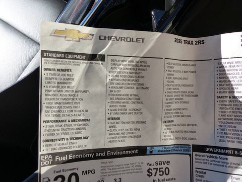 Used 2025 Chevrolet Trax RS w/ Driver Confidence Package FWD image 47