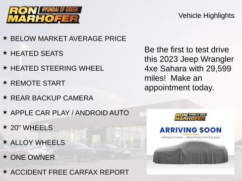 Used 2023 Jeep Wrangler Unlimited Sahara w/ Cold Weather Group AWD/4WD image 2