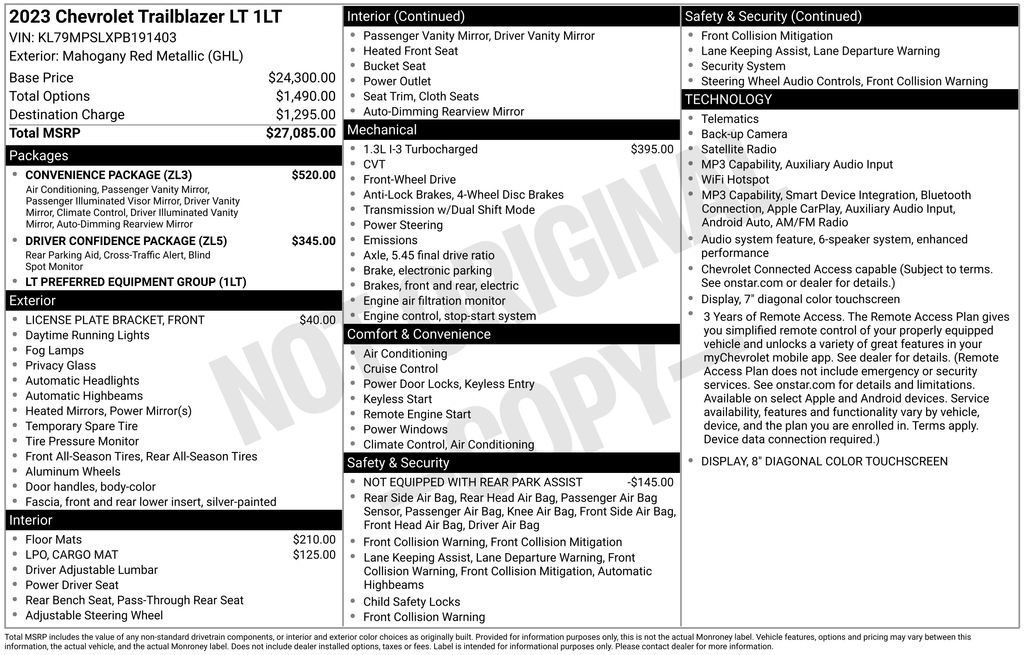 Used 2023 Chevrolet TrailBlazer LT w/ Convenience Package FWD image 34