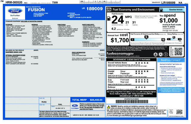 Used 2020 Ford Fusion S FWD image 29