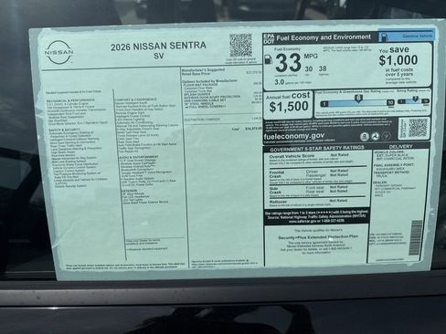 New 2026 Nissan Sentra SV image 26