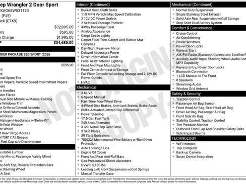 Used 2025 Jeep Wrangler Sport AWD/4WD image 37