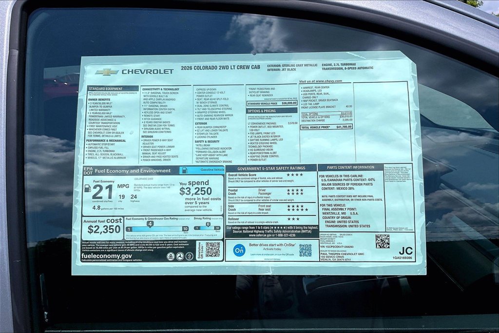 New 2026 Chevrolet Colorado LT w/ LT Convenience Package RWD image 16