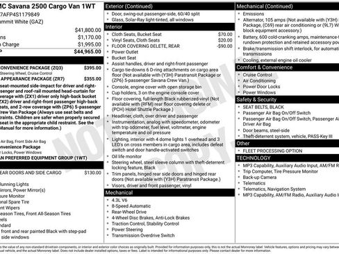 Used 2025 GMC Savana 2500 w/ Driver Convenience Package RWD image 5