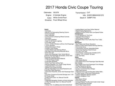 Used 2017 Honda Civic Touring image 4